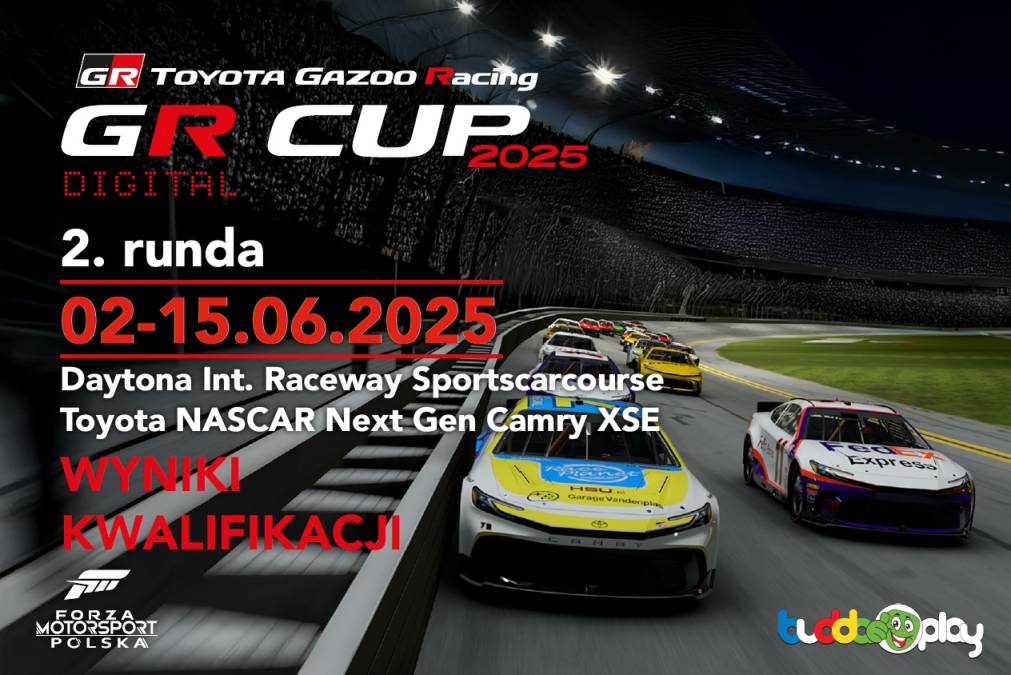 Wyniki kwalifikacji -  2. runda TOYOTA GR CUP DIGITAL 2025 - Toyota NASCAR Next Gen Camry XSE - Daytona Int. Raceway Sportscarcourse